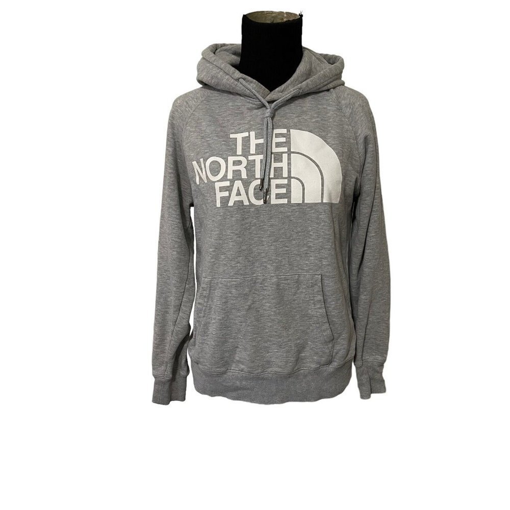 The North Face Womens Sweatshirt Pullover Hoodie Gray Grey Kangaroo Pocket XS